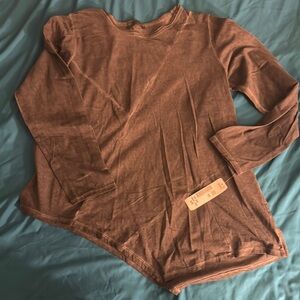 Gray A Line Long Sleeve Top